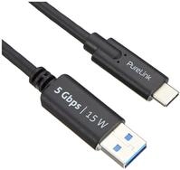 PureLink USB-C auf USB-A Kabel, USB 3.1 Gen 2 mit 10 GB/s Daten&uuml;bertragung, schwarz,