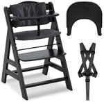 hauck Alpha+ Hochstuhl Set mit Click Tray und Sitzkissen - Schwarz |...