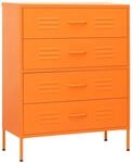 vidaXL Kommode Orange 80x35x101,5 cm Stahl
