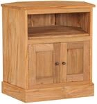 vidaXL Teak Massiv Eck Sideboard mit 2 T&uuml;ren 1 Regalfach Kolonialstil Kommode