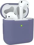EAZY CASE - Schutzh&uuml;lle f&uuml;r AirPods 1 & 2 H&uuml;lle Lila Blau Silikon Case Sto&szlig;fest