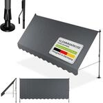 Juskys&reg; Klemmmarkise Kapstadt 400x120 cm - H&ouml;henverstellbar & UV-best&auml;ndig -