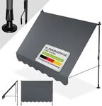 Juskys&reg; Klemmmarkise Kapstadt 250x120 cm - H&ouml;henverstellbar & UV-best&auml;ndig -