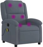 vidaXL Massagesessel Dunkelgrau Samt