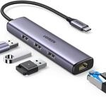 UGREEN USB C Ethernet Adapter LAN auf USB C Adapter Netzwerkadapter mit 3 USB-Port