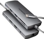 AXAGON HMC-8HLSA USB-C 3.2 Gen 1 Multiport-Hub, 3X USB-A 4K/60Hz HDMI SD/microSD,