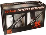 H.I.S HIS Socken, Unisex, 20 Paar Str&uuml;mpfe Box, F&uuml;&szlig;linge, Kurzsocken,...