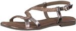 MARCO TOZZI Damen Sandalen mit Absatz Glitzer aus Leder, Mehrfarbig (Rose Met Comb),