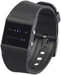 St. Leonhard Bin&auml;re Uhr: Bin&auml;r-Armbanduhr Future Line mit Blauer Anzeige, f&uuml;r