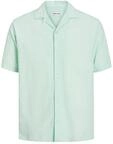 JACK & JONES Leinenhemd, kurze &Auml;rmel mit regul&auml;rer Passform., Teal, Large