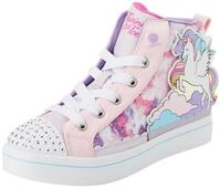 Skechers Twinkle Toes Sneaker f&uuml;r M&auml;dchen, Rosa Synthetik-Multi-Besatz, 33 EU