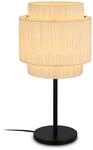 BRILONER - Tischlampe mit Bastschirm, Kabelschalter, E27, max. 10W, Lampe, Boho,