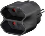 Goobay 51002 Steckdosenadapter auf 2-fach Euro-Buchse, Doppelstecker, Multistecker,
