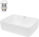 ECD Germany Design Waschbecken Waschtisch 480 x 380 x 140 mm inkl....