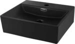 ML-Design Waschbecken aus Keramik Schwarz 415x360x130 mm Eckige...
