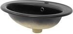ML-Design Waschbecken aus Keramik in Schwarz matt 57x48,5x19,5 cm Oval,