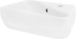 ML-Design Waschbecken aus Keramik in Wei&szlig; 45x27x13 cm, Eckig, Hahnloch rechts,