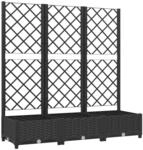 vidaXL Garten-Pflanzgef&auml;&szlig; mit Spalier Schwarz 120 x 40 x 121,5 cm PP