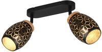 Reality Leuchten Spotbalken Bidar R81572080, Metall Schwarz matt/goldfarbig, exkl. 2x
