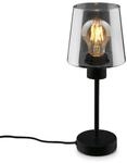 BRILONER &ndash; Nachttischlampe, Rauchglas, Kabelschalter Schreibtischlampe, Tischlampe