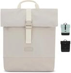 LARKSON Rucksack Damen & Herren Beige - Tammo - Rolltop Daypack f&uuml;r Arbeit Uni