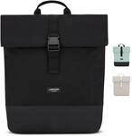 LARKSON Rucksack Damen & Herren Schwarz - Tammo - Rolltop Daypack f&uuml;r Arbeit Uni
