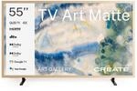 CREATE / TV Art Matte/Fernsehen Smart QLED 4K 55 Naturholz/Blendfreier Bildschirm und