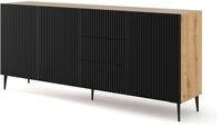 BIM Furniture Kommode mit 3 Schubladen 200 cm Breite - Sideboard mit Gefr&auml;ster