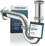 KIRCHHOFF Siphon Waschbecken, Siphon aus hochwertigem Edelstahl, Ablaufgarnitur