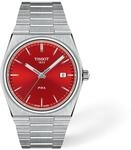 Tissot PRX Quarz 40 mm rotes Zifferblatt f&uuml;r Herren, rot