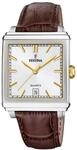 Festina Herren Uhr Analog mit Braunem Lederarmband - Quarzwerk - Kalender -