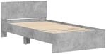 vidaXL Bettgestell mit Kopfteil Betongrau 100x200 cm Holzwerkstoff