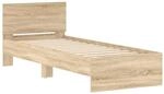 vidaXL Bettgestell, Bettrahmen mit Lattenrost, Bett G&auml;stebett mit Kopfteil,