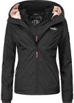 MARIKOO leicht gef&uuml;tterte Damen &Uuml;bergangsjacke kurze Sommerjacke mit kuscheligem