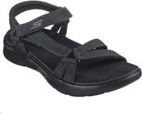 Skechers Go Walk Flex Sublime Damen-Sandalen, Schwarz/Schwarz, 35 EU