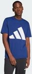 adidas Men's Essentials Big Logo Single Jersey Tee, Dark Blue/White, XL