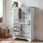 Mendler Apotheker Kommode HWC-J48, Schrank Schubladenkommode, Holz Schubladen,