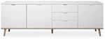 iperbriko Sideboard G&ouml;teborg in Wei&szlig; Matt und Sonoma Eiche massiv 200 x 68 cm