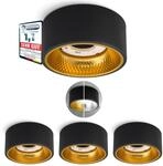 SSC-LUXon 4 St&uuml;ck OLINO Deckenlampe schwarz gold rund mit wechselbare...