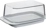 Butterdose - 17 x 9,8 cm - Grau - Transparent - Kunststoff