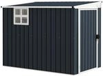 Outsunny Metall Ger&auml;tehaus 2,7m&sup2; 128x231x181cm Ger&auml;teschuppen mit Pultdach Fenster