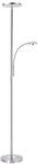 SellTec LED Stehlampe dimmbar, Deckenfluter mit Leselampe, Edelstahl - moderne