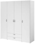 Varia -Garderobe - Wei&szlig;es Dekor - 4 Scharnier -T&uuml;ren + 2 Schubladen - L 160 x H 185