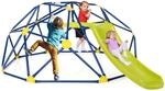 COSTWAY Kletterkuppel und Spielset, Geometrische Kuppel mit Rutsche, 180 KG