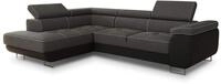 Ecksofa Caris mit Schlaffunktion und einstellbare Kopfst&uuml;tzen, Wohnlandschaft...