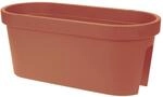 Spetebo Balkon Gel&auml;nder Blumenkasten oval 60 cm - Terracotta - Kunststoff...