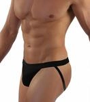 sesto senso Herren Jockstrap SchwarzString Thong Sexy Slips Tanga Briefs mit Offenem