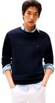 Tommy Hilfiger Herren Pullover Essential Cotton Crew Neck aus Baumwolle, Blau (Desert