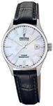 Festina Swiss Made Damen Armbanduhr Schwarzes Leder - Quarzwerk - Saphirglas -
