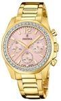 Festina Damen Uhr Analog Edelstahl 316L Gold - Quarz Chronograph - Mineralglas